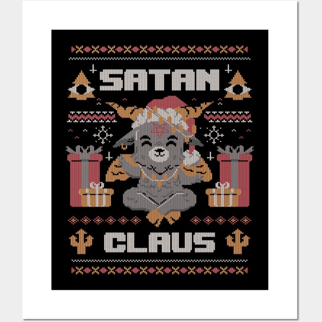 Satan Claus - Funny Baphomet Ugly sweater Christmas Gift Wall Art by eduely